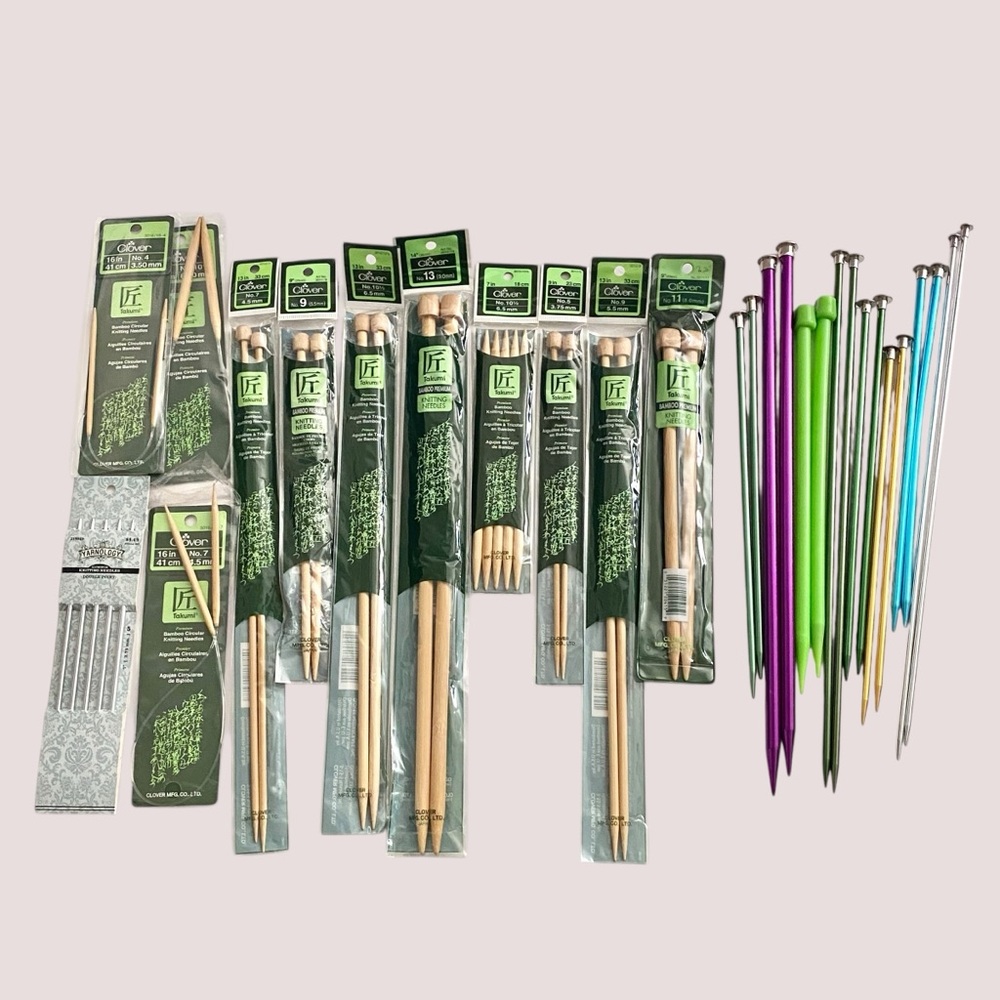 20+ Knitting Needle Sets Clover Takumi Bamboo Boye Straight, Dbl Ended, Circular